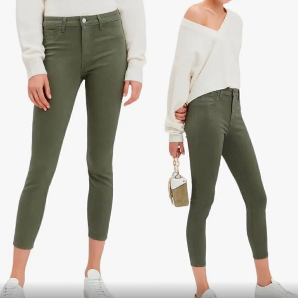 L' AGENCE Margot High Waist Ankle Olive Jeans size 25 NWT $298